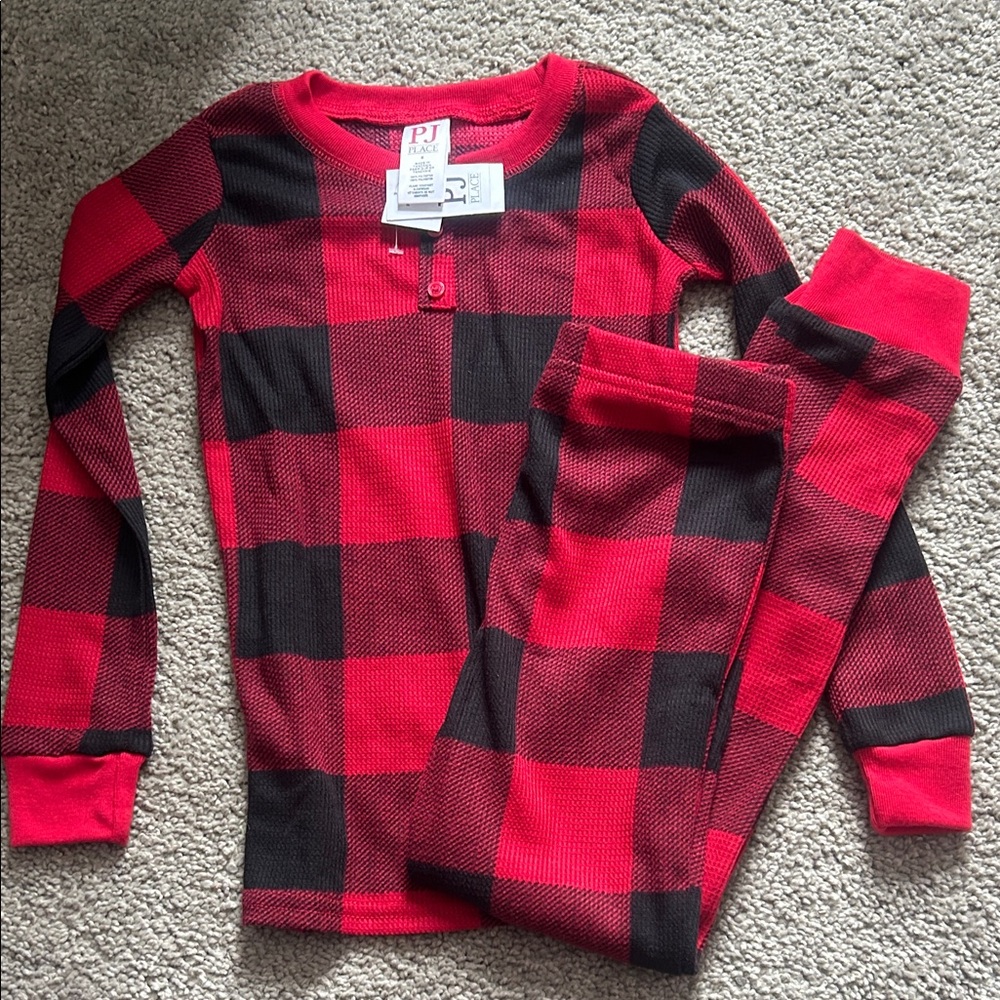 Cozy Red and Black Checkered Kids Pajama Set